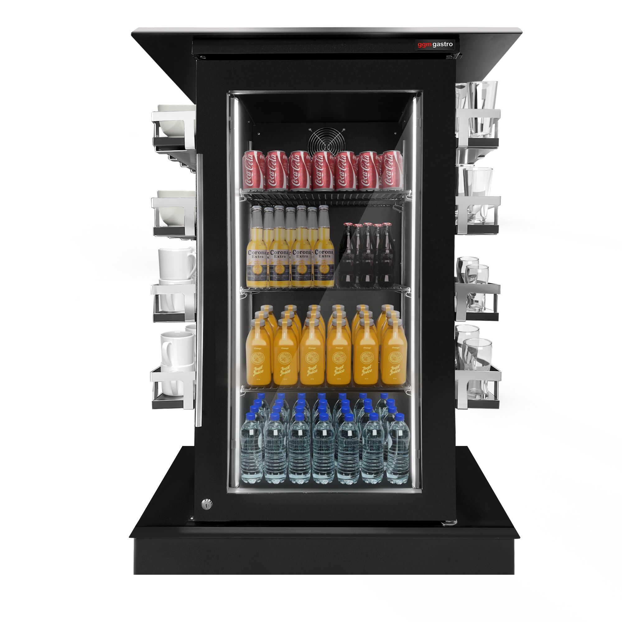 Minibar vitré - 820mm - 110 L - 1 porte vitrée - éclairage LED - affichage digital de la température - +2 à +12 °C