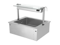 Vasca da incasso per ghiaccio - 810mm - 2x GN 1/1 - 90L - con parafiato in vetro