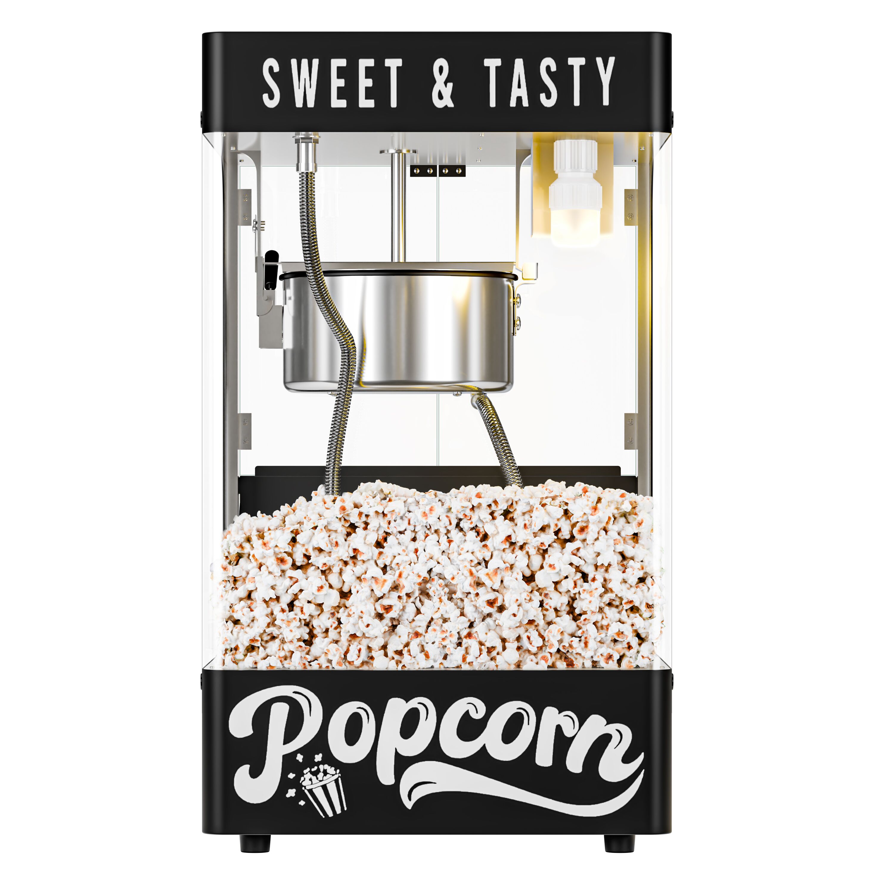 Machine à pop-corn professionnelle - 1,31kW - 5kg/h - avec 1 marmite - Noir