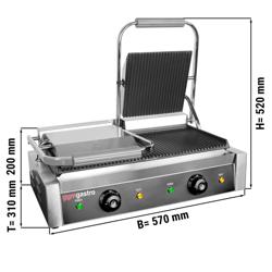 Saladette - 1210x700mm - 2-deurs - voor 9x GN 1/6 - incl. contactgrill
