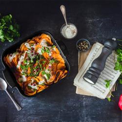 (6 adet) PEUGEOT | APPOLIA - Seramik güveç tabağı - kare - saten siyah - 180mm