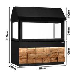 Neutral Element for Commercial Charcoal & Gas Grill - 1910x880x2100mm - Black Granite worktop - with LED lighting