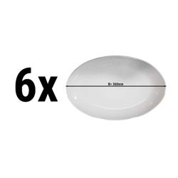 (6 unid) CLASSICO - Prato Raso oval - Porcelana - 360x360mm - Branco