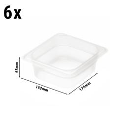 (6 pièces) CAMBRO | Contenants GN 1/6 en polypropylène – laiteux – hauteur : 65 mm