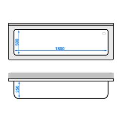  Dolaplı  Tencere Yıkama Tezgahı - 2000x700mm - 1 evyeli