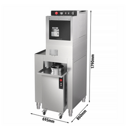 Deegportioneerder incl. deegronder & onderstel - Gewichtsbereik: ~50 - 300 g