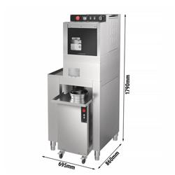 Kézi tésztaosztó - tartozék: tésztagömbölyítő fej és rozsdamentes acél állvány - 0,83 kW - Adagsúly: ~50–220 g - Kapacitás: 44 l - max. 1 200 db/óra