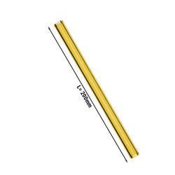 (50 piezas) Pajitas de vidrio en amarillo - 20 cm - rectas - incl. Cepillo de limpieza de nailon