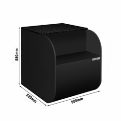 Kassabalie - 800mm - Zwart voorpaneel - Zwart graniet