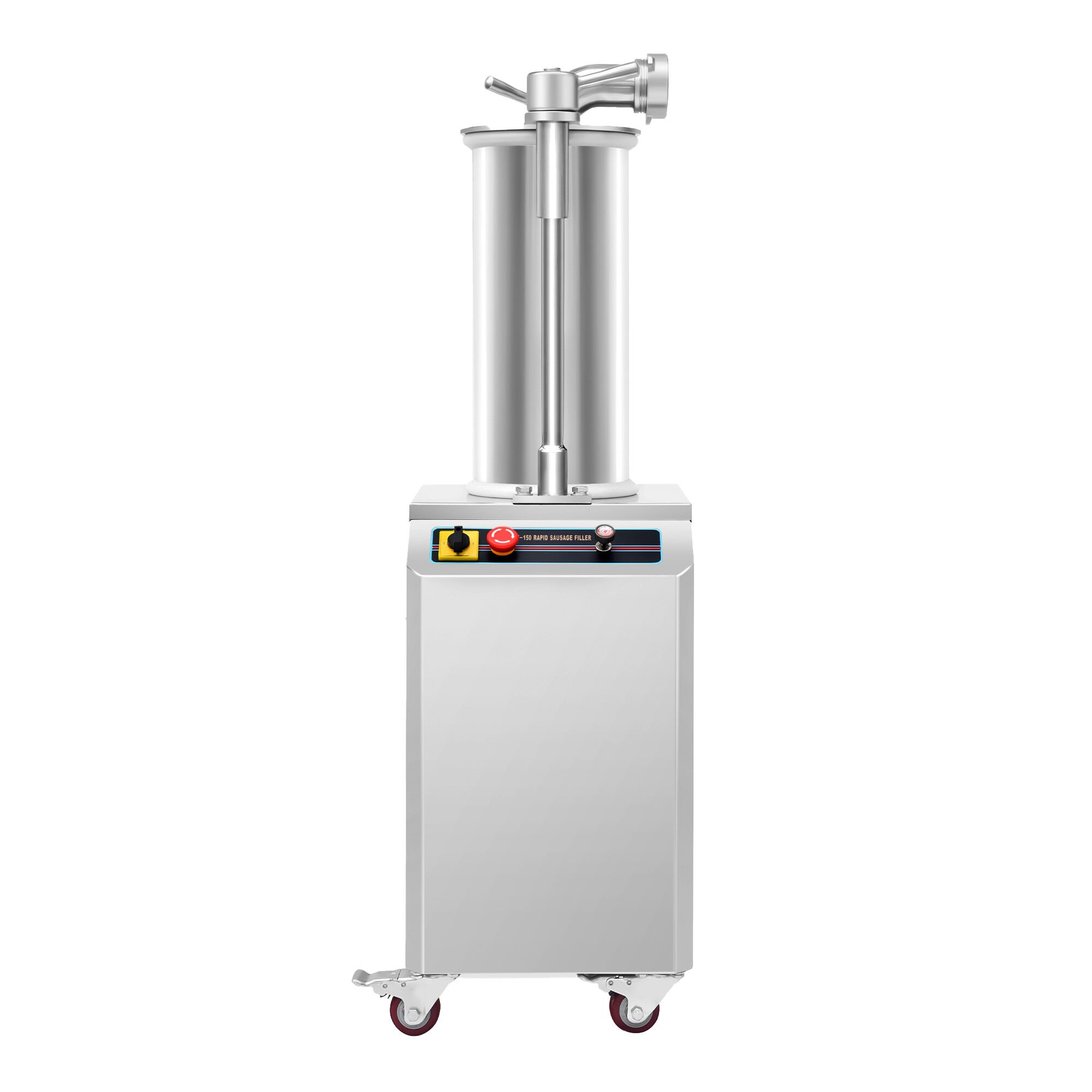 Poussoir à saucisses PROFESSIONNEL hydraulique vertical - 35L - 1,5kW - Acier inoxydable - incl. 3 entonnoirs à saucisse