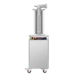 Embutidora de salchichas HIDRÁULICA vertical - 35L - 1,5kW - con pedal - Acero inoxidable - con 3 tubos de embutición