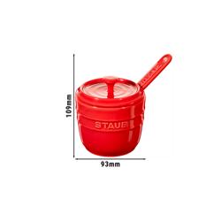 STAUB| Ceramic Sugar Bowl – Cherry Red - Paprika Shape - Spoon Included