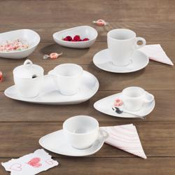 (6 pcs) SELTMANN WEIDEN | Porcelain Saucer Set – Coffe-e-Motion Series – White – Ø 220 mm