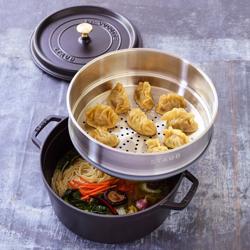 STAUB | LA COCOTTE - Cocotte cu inserție pentru abur - Ø 240mm - Fontă - Negru
