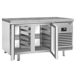 Bakkerij koelwerkbank PREMIUM PLUS - 1618x800mm - 400 liter - met 4 glazen deur(en) - granieten werkblad