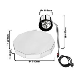 Bufet lampa incalzire mancare infraroșu - 250 W - rotundă - argintie