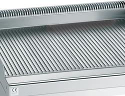Elektrische bakplaat - 9,6kW - Geribbeld - Bakoppervlak: 795x500mm