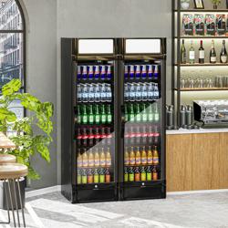 	(2 pieces) Beverage refrigerator - 690 liters - with 2 glass doors & advertising display