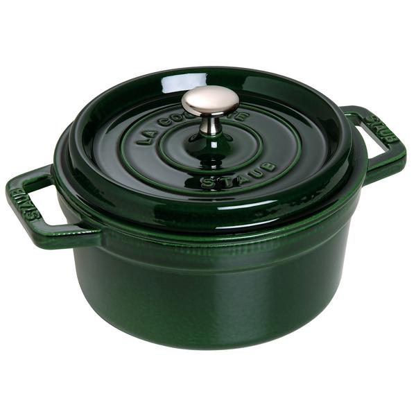 STAUB | Cocotte Round Enamelled Cast Iron Casserole Dish – Ø 280 mm – Basil Green