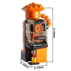 Elektrische Orangenpresse - mit automatischer Fruchtzufuhr, Ablasshahn & Reinigungsmodus - Orange