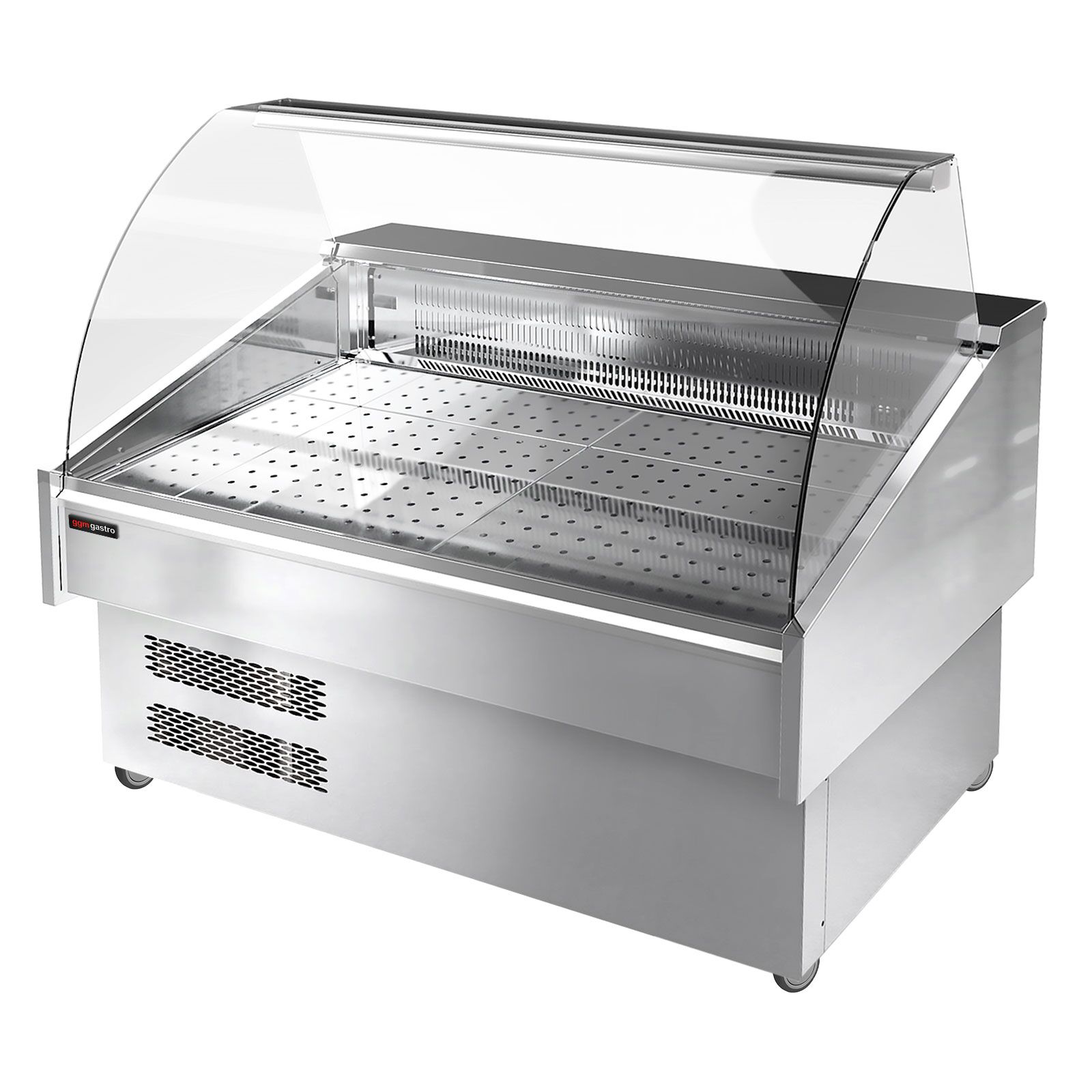 Fish Display Counter / Fish Serve Over Counter - 1250mm - curved front glass - double-glazed glass - LED lighting
