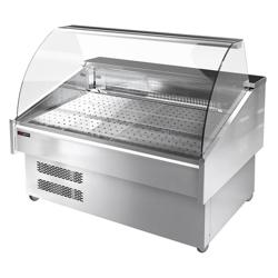 Vistoonbank - 1280x880mm - gebogen ruit - LED-verlichting - op wielen - digitale thermostaat