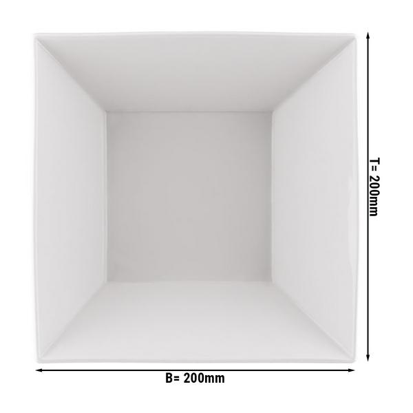 (6 st) Skål - MAYA - porslin - fyrkantig - 200x200 mm - vit