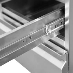 Meuble bas à tiroirs - Acier inoxydable - Professionnel - GN 1/1 - avec 2 tiroirs - 400x620mm