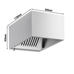 Commercial Wall-Mounted Extractor Hood – 800mm – with Baffle Filters & Lighting