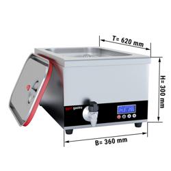 Sous-Vide-Garer/Softcooker - 24 Liter - GN 1/1 - 700 Watt - mit Ablasshahn & Deckel