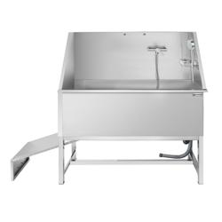 Baignoire pour chien - avec rampe, douchette de plonge & grille de sol amovible