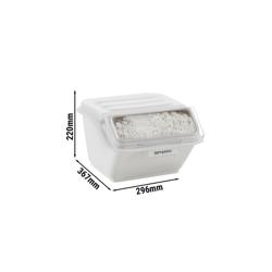 Contenedor para ingredientes - 8L - 296x367x220mm - Polipropileno - Blanco - tapa transparente - Apilable