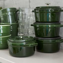 STAUB | Mini Cocotte Round Enamelled Cast Iron Casserole Dish – Ø10 cm – Basil Green