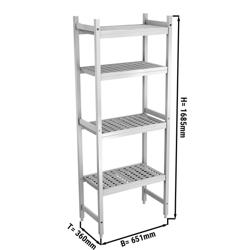 Étagère de base en aluminium - 651 x 1685 mm - Capacité de charge : 450 kg
