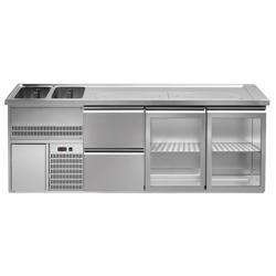 Обладнання для продажу пива PREMIUM PLUS - 2500x700 мм - 2 скляні двері & 2 шухляди - для напоїв - підстільний