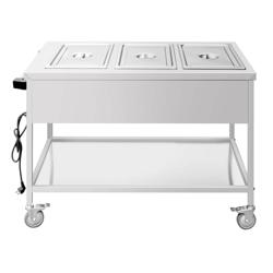 Chariot bain-marie thermique - 1,95 kW - 3 x GN 1/1 - température de cuve réglable en commun