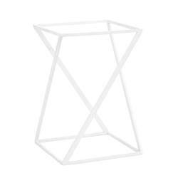 Support buffet - Acier inoxydable - Blanc - carré - Hauteur:475mm - incl. 1 Coupelle en mélamine