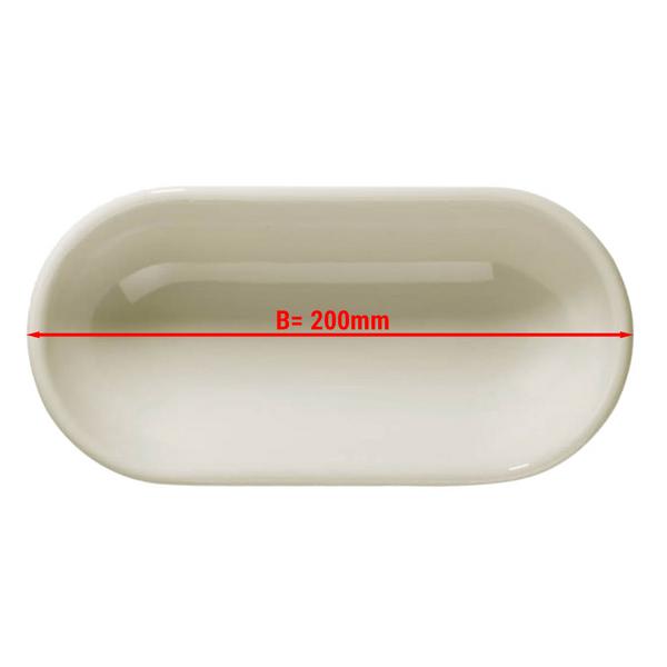 (6 st) Skål - TEOS - porslin - oval - Ø 200 mm - stapelbar - creme
