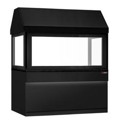 Neutraal element voor houtskool- & gasgrill TORONTO - 1900x900x2160mm - zwarte front - granieten werkblad - met LED‑verlichting - haubenausgang Ø240mm