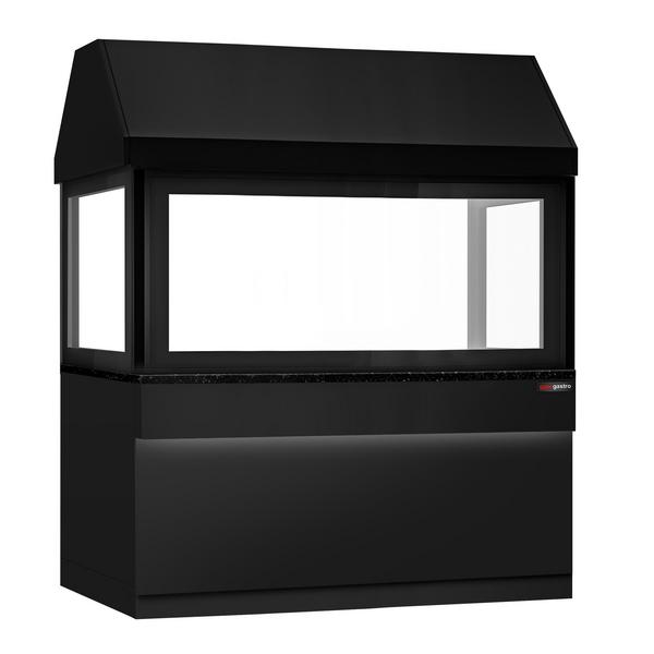 Neutral Element for Commercial Charcoal & Gas Grill - 1900x900x2160mm - Black front - Black granite worktop - with Lighting