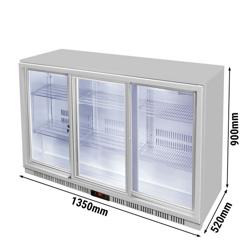 GASTRO-COOL | Refrigerador de bar - 1350mm - 312 litros - con 3 puertas correderas de cristal - plata