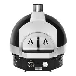 Gas Deck Pizza Oven - Single Deck - for Ø 60cm (23.6") pizza - Mechanical Controls - Black - up to 400°C - incl. Base frame