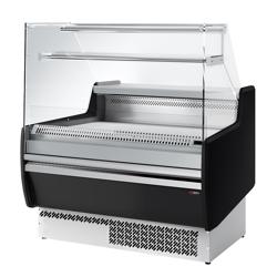 Comptoir vitrine réfrigérée - 998x953mm - +0/+6°C - 1 porte - 1 étagère - Façade noire