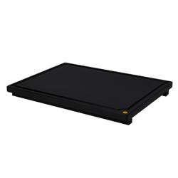 Tagliere professionale in polietilene (HDPE) - 325x265mm - Spessore: 20mm - Conforme HACCP - Nero - con saftrille - alta stabilità e antiscivolo