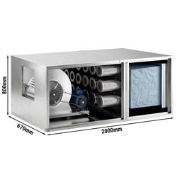 Sistem de purificare a aerului 3500 m³ - cu filtru pre, buzunar și cu cărbune activ