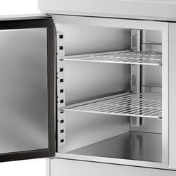 Rashladni pult za pripremu pizze PREMIUM - 1500x800 mm - sa 1 vratima & 7 ladica - uklj. Rashladna nadograđena vitrina LED - 7x GN 1/4
