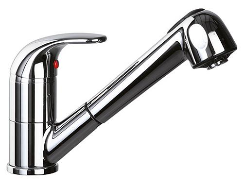 Monobloc mixer tap 10000 - swan-neck spout - with single-lever, swivel spout & flexible spray