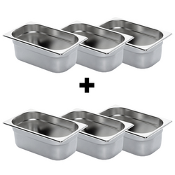 Conteneur GN 1/4 en acier inoxydable - Hauteur : 100mm