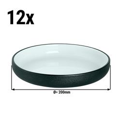 (12 db) COSMIC | Cosmic - Lapostányér - porcelán - Ø 20 cm - fekete