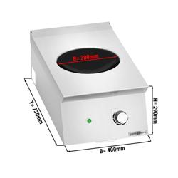 Inductiewok - 3,5 kW - 1 kookzone - Ø300mm